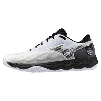 Mens Wave Enforce Court AC Tennis Shoes White and Black-Footwear-Mizuno-550075-0090F24-1-2-[Sku]-Tennis Express