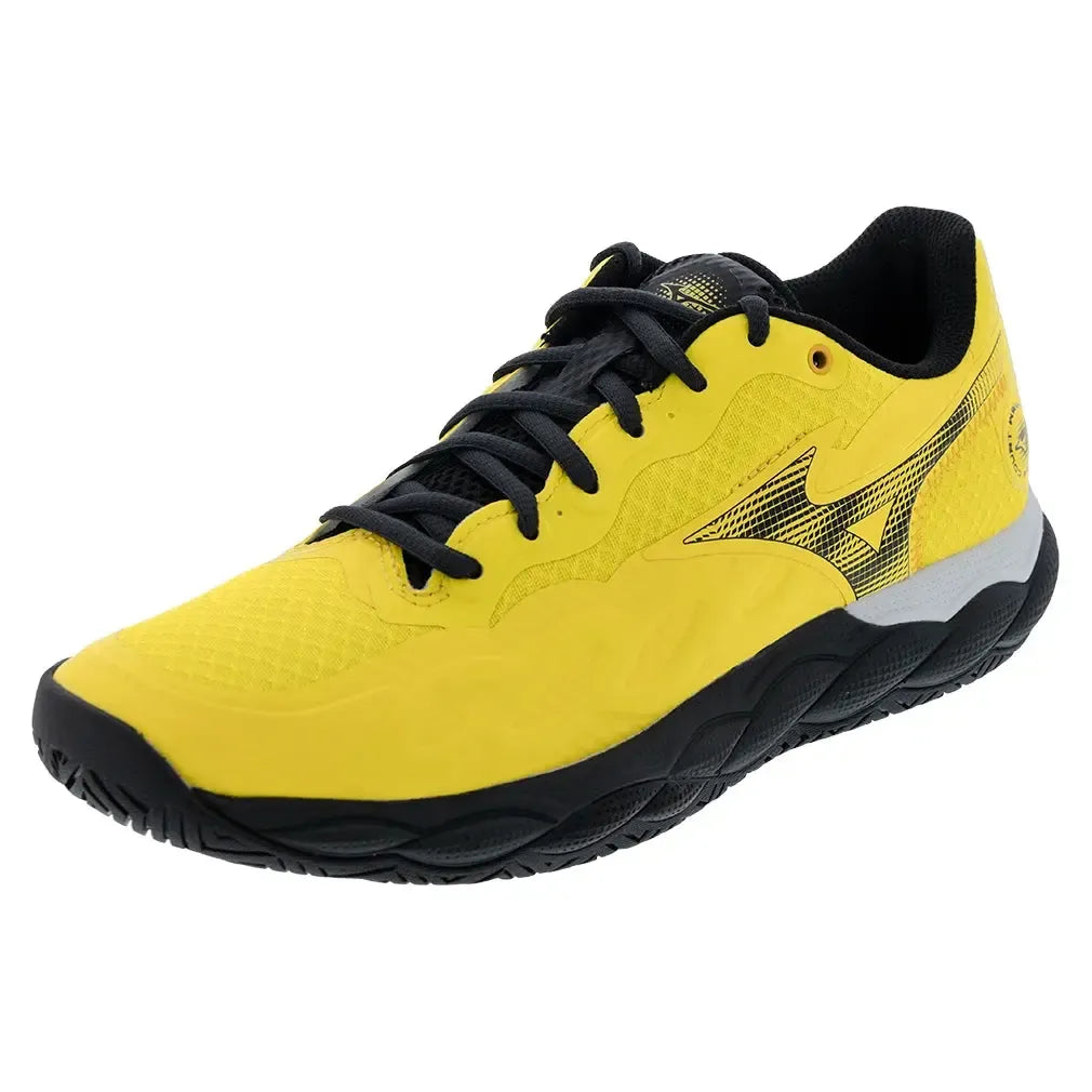 Men's Wave Enforce Court AC Tennis Shoes Vibrant Yellow and Black-Footwear-Mizuno-550075-3390F25copy-Tennis Express
