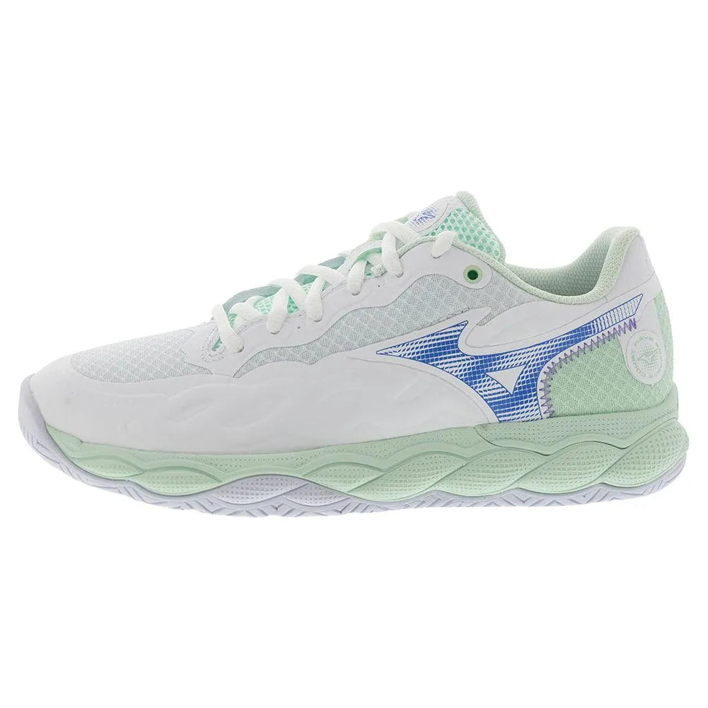 Women's Wave Enforce Court Tennis Shoes White and Frontier Blue