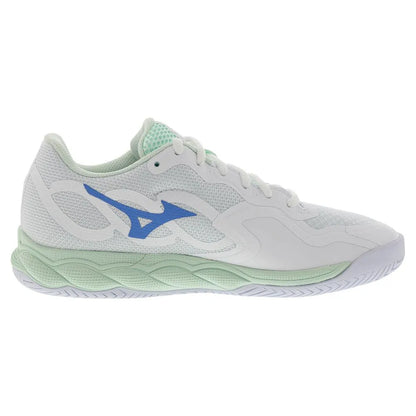 Women's Wave Enforce Court Tennis Shoes White and Frontier Blue