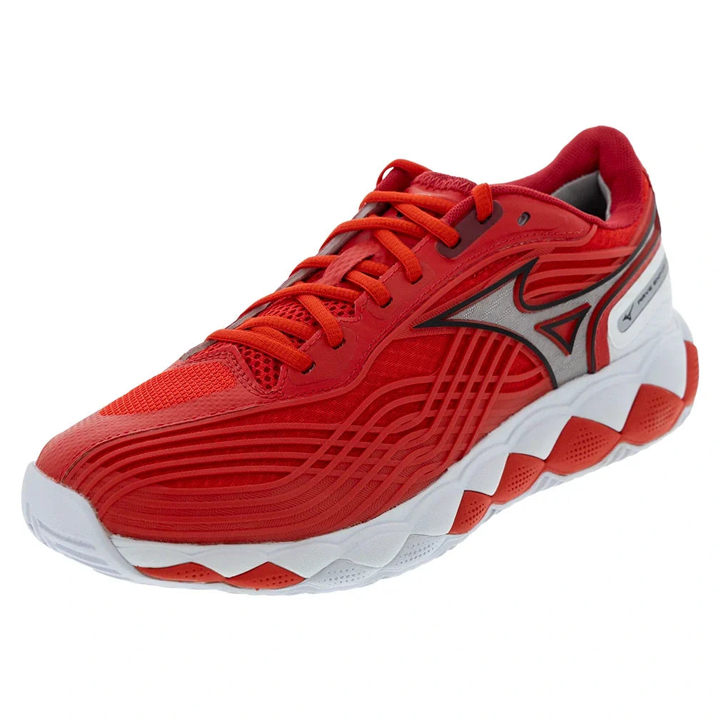 Men's Wave Enforce Tour 2 AC Tennis Shoes Fiery Red and White-Footwear-Mizuno-550094-1R00copy-Tennis Express