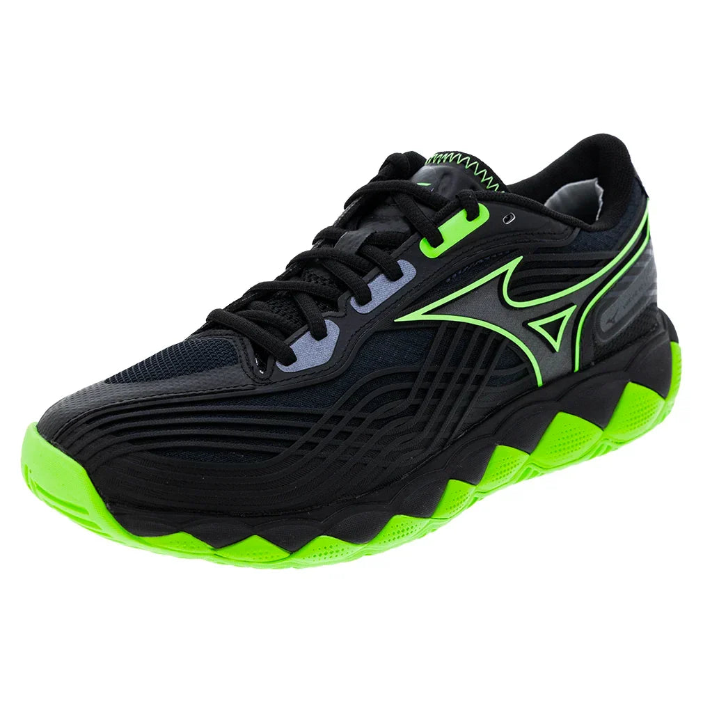Men's Wave Enforce Tour 2 AC Tennis Shoes Black and Glowing Apple-Footwear-Mizuno-Black/Glowing Apple-7, [current_file_name-Tennis Express