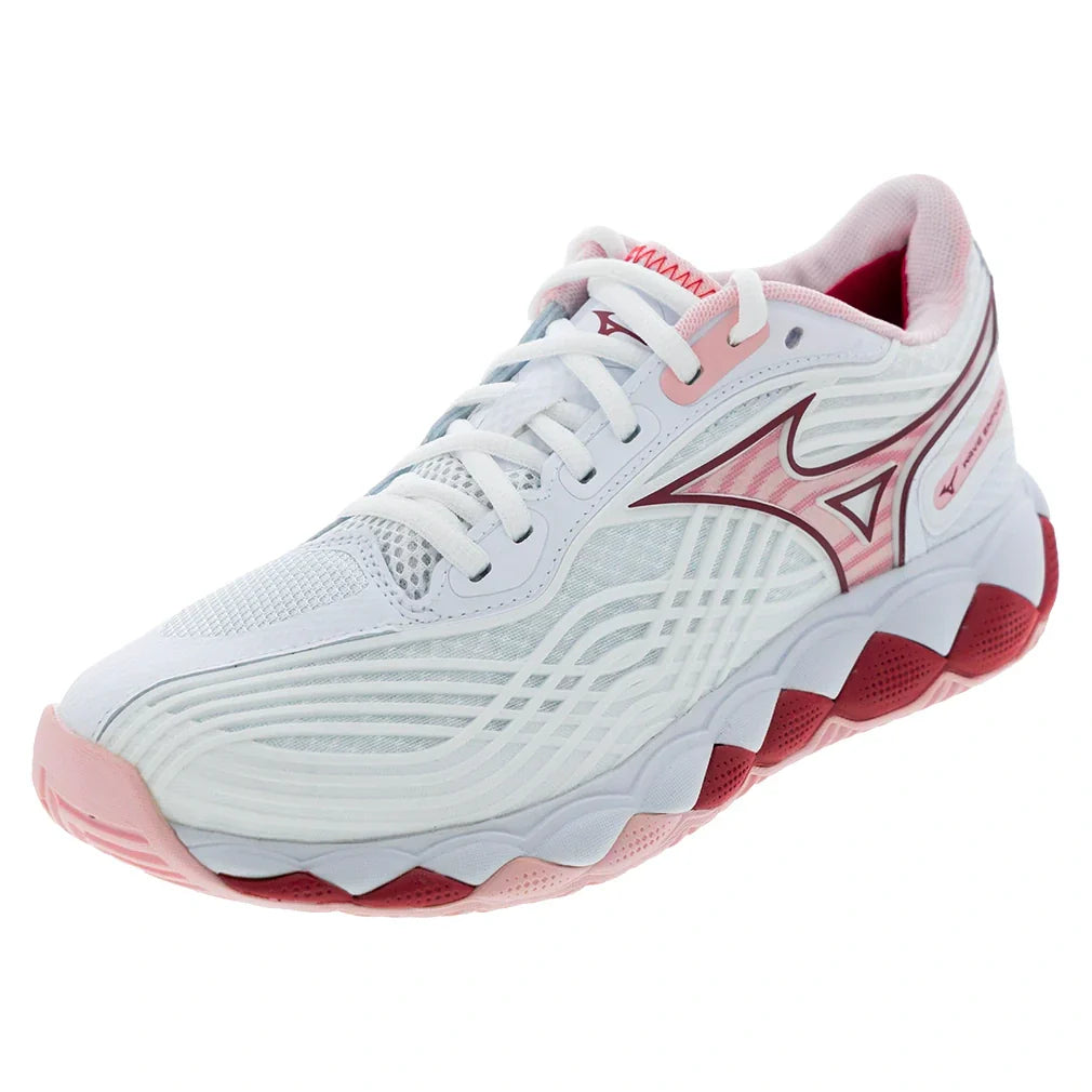 Women's Wave Enforce Tour 2 AC Tennis Shoes White and Pinkesque-Footwear-Mizuno-550095-0016copy-Tennis Express