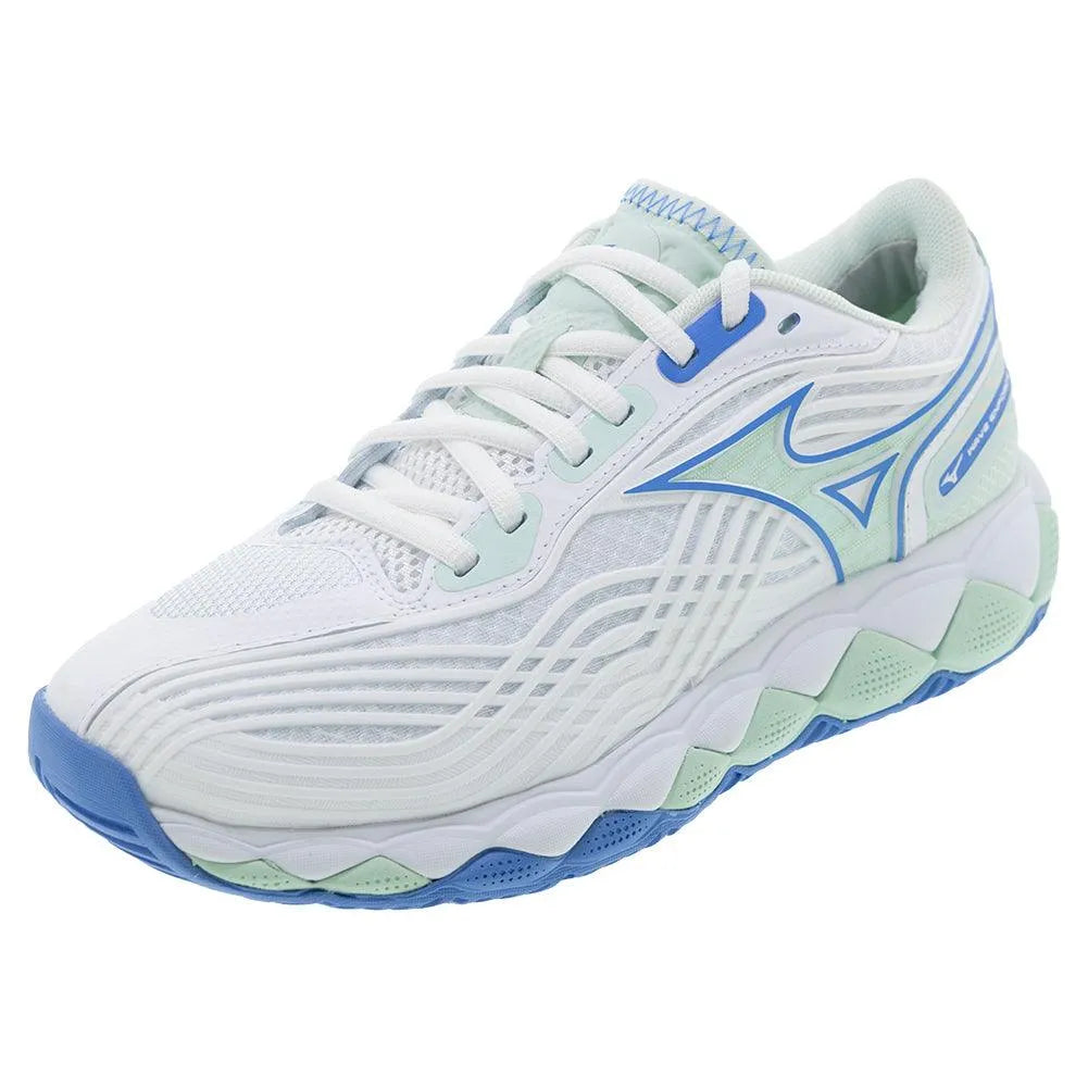 Women's Wave Enforce Tour 2 Tennis Shoes White and Frontier Blue-Footwear-Mizuno-550095-005HS25_ba4e6f6d-77fe-41b5-b135-fad26284ad94-Tennis Express