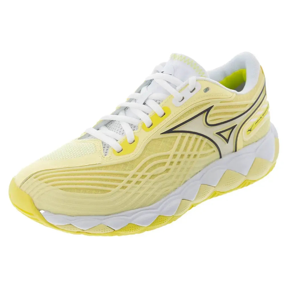 Women's Wave Enforce Tour 2 AC Tennis Shoes Pale Yellow and Black Sand-Footwear-Mizuno-550095-3GBSF25copy-Tennis Express