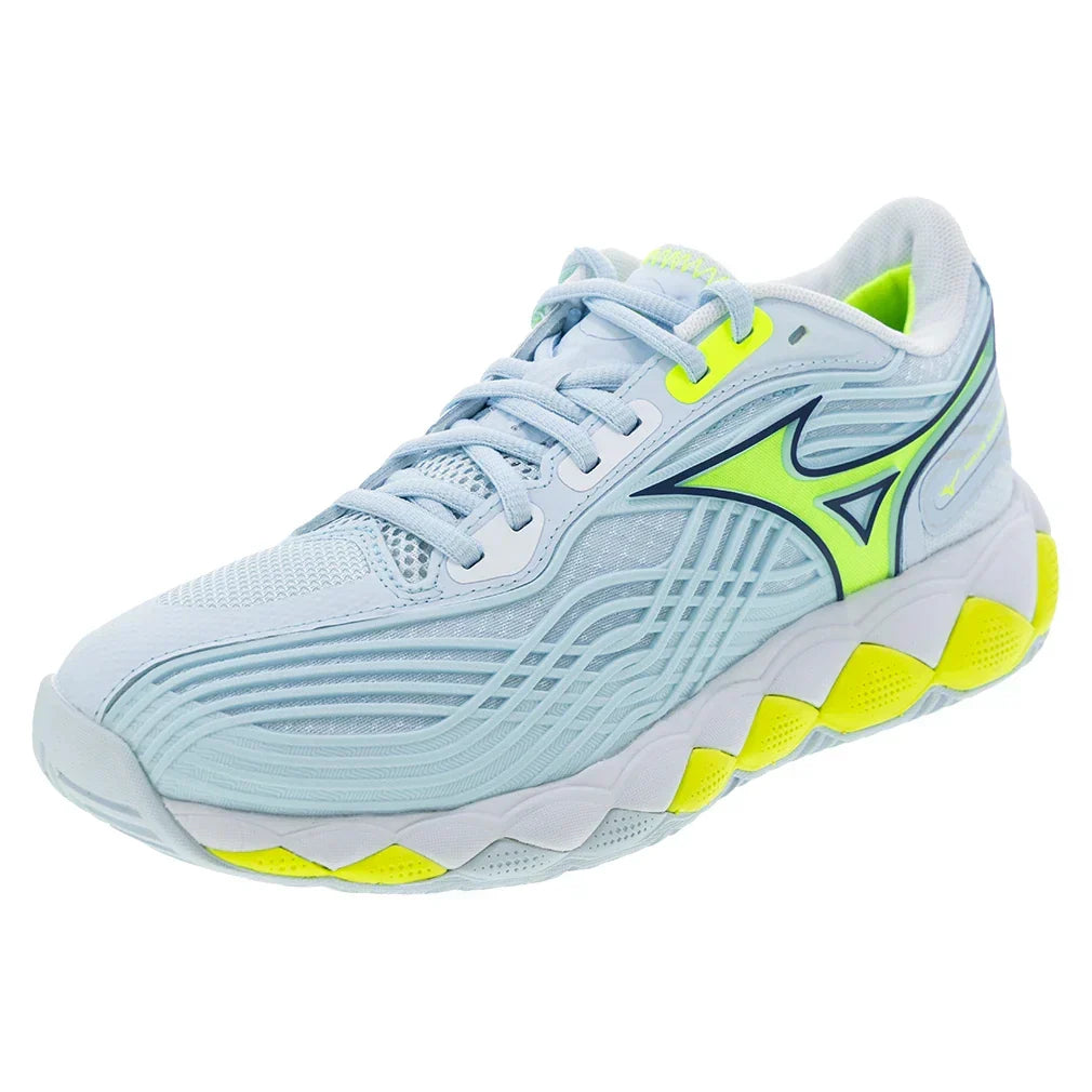 Women's Wave Enforce Tour 2 AC Tennis Shoes Ice Water and Lightning Yellow-Footwear-Mizuno-550095-IW3Fcopy_4d838eba-8e8e-4ede-8c65-3e52efc11116-Tennis Express