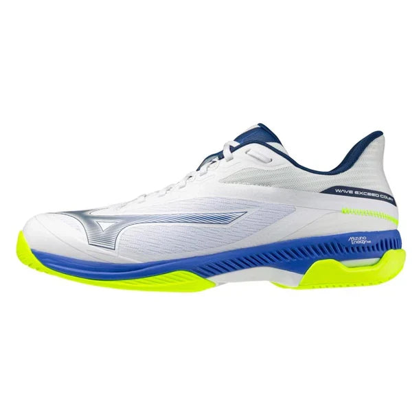 Men's Wave Exceed Court AC Tennis Shoes White and Dazzling Blue