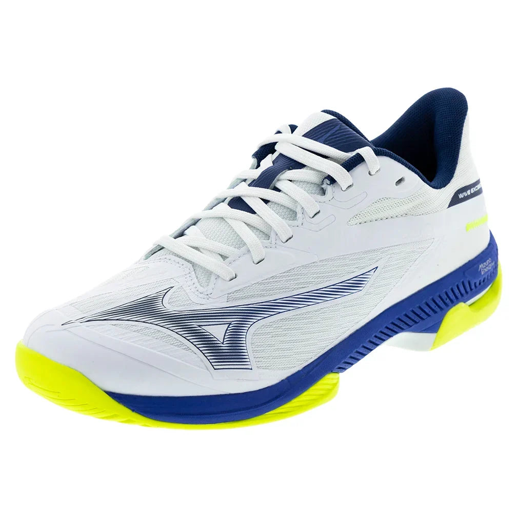 Men's Wave Exceed Court AC Tennis Shoes White and Dazzling Blue-Footwear-Mizuno-White/Dazzling Blue-11, [current_file_name-Tennis Express
