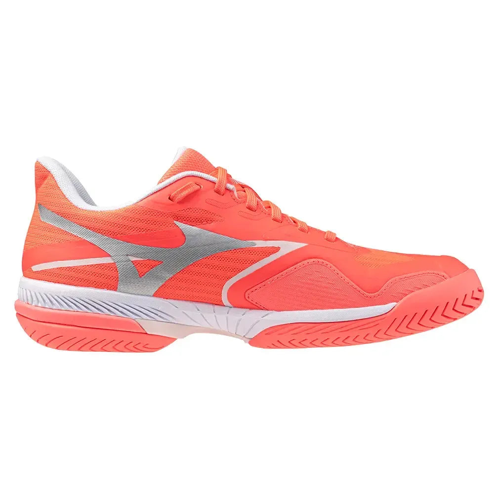 Women's Wave Exceed Court AC Tennis Shoes Striking Coral and White
