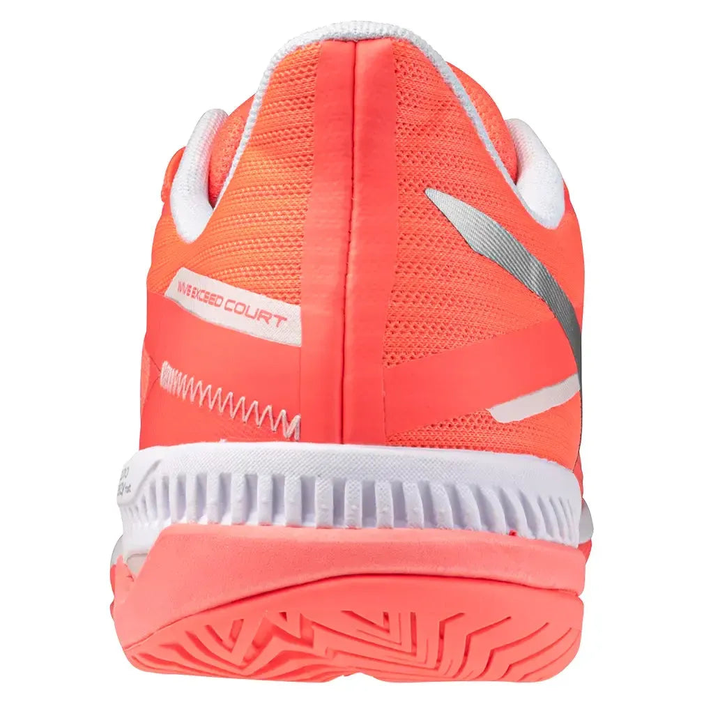 Women's Wave Exceed Court AC Tennis Shoes Striking Coral and White