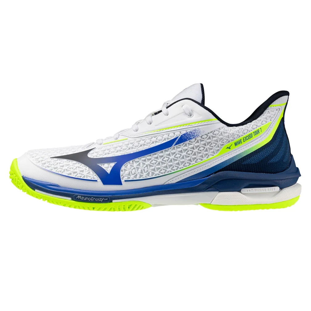 Men's Wave Exceed Tour 7 AC Tennis Shoes White and Dazzling Blue