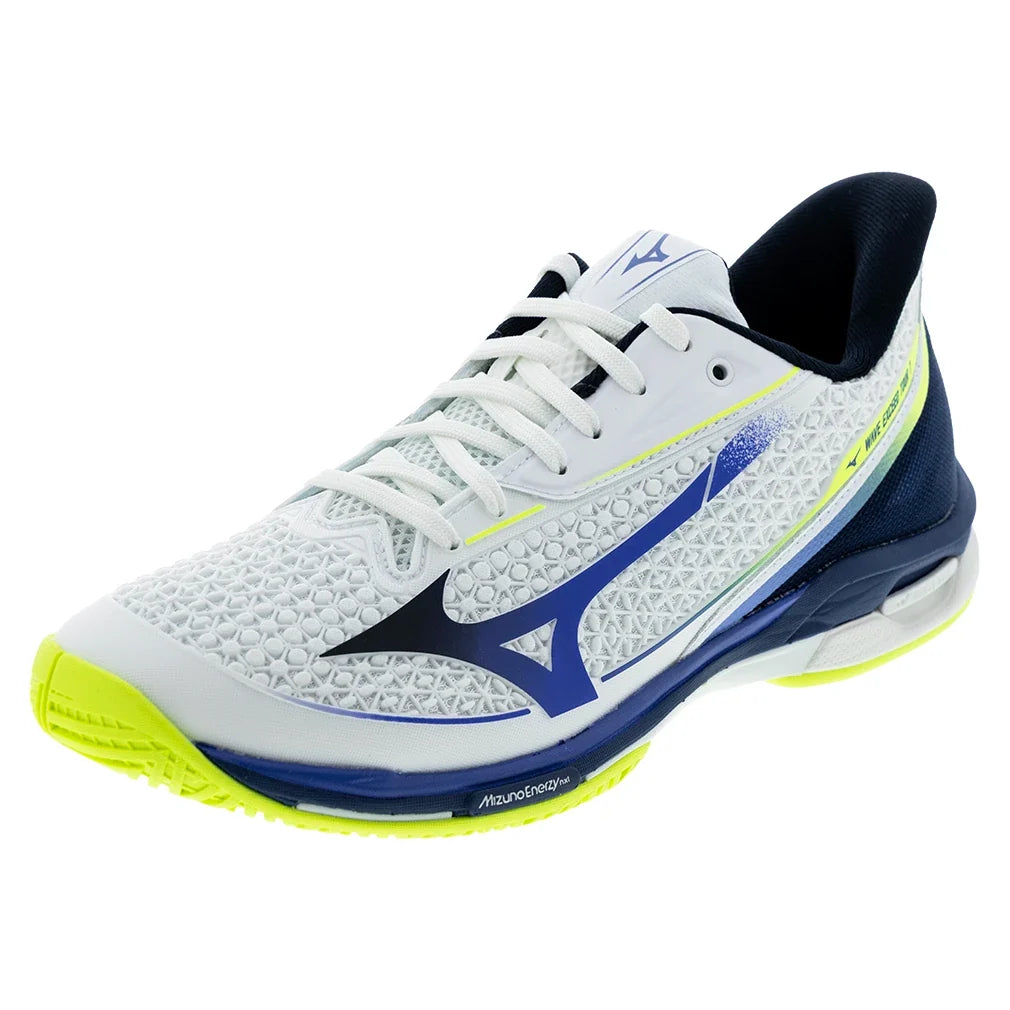 Men's Wave Exceed Tour 7 AC Tennis Shoes White and Dazzling Blue-Footwear-Mizuno-White/Dazzling Blue-7, [current_file_name-Tennis Express
