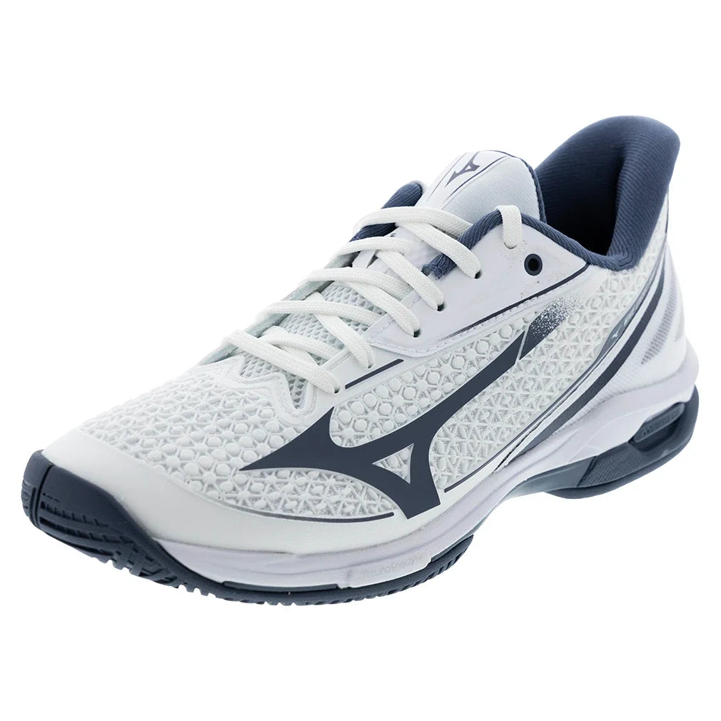 Men's Wave Exceed Tour 7 AC Tennis Shoes White and China Blue