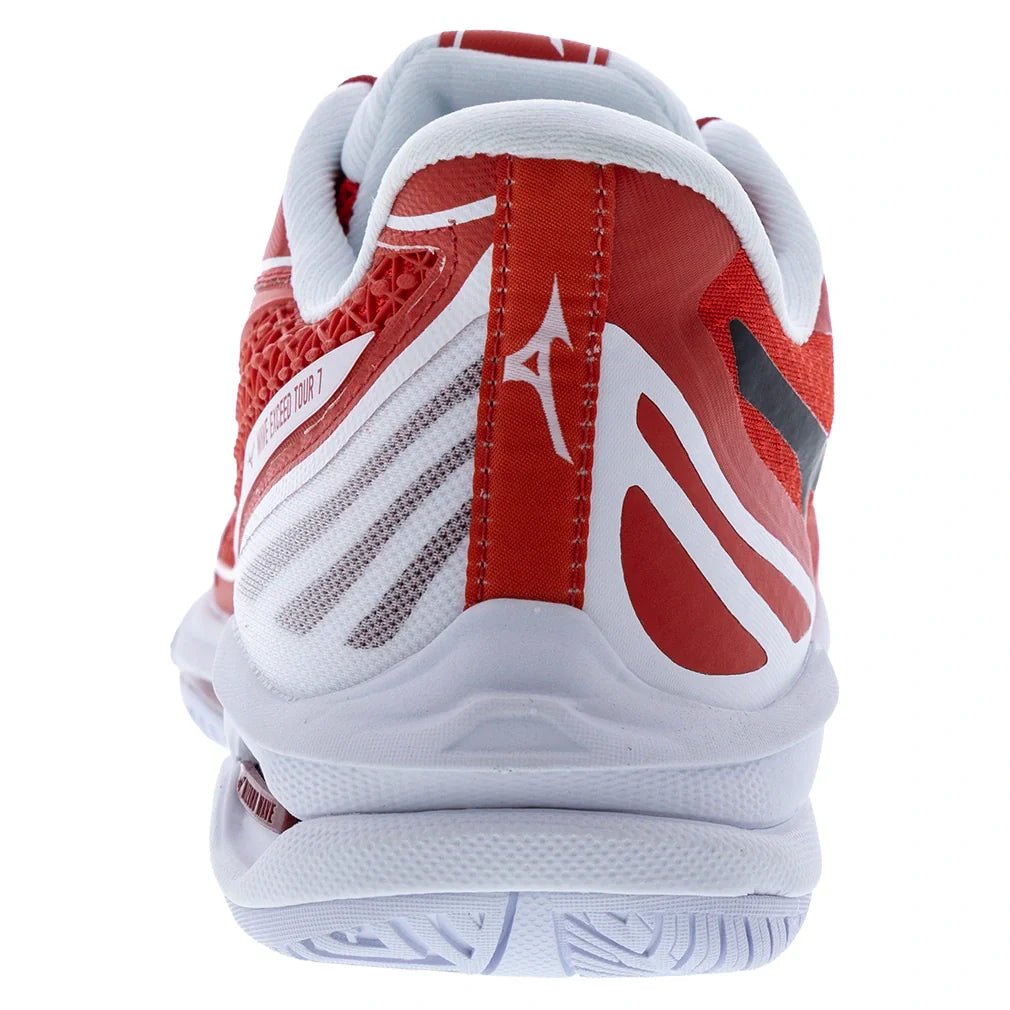 Men's Wave Exceed Tour 7 AC Tennis Shoes Fiery Red and White