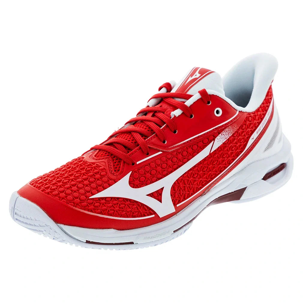 Men's Wave Exceed Tour 7 AC Tennis Shoes Fiery Red and White-Footwear-Mizuno-550118-1R00copy_ffb1d8a4-9577-49e7-94b6-5cdedda05673-Tennis Express