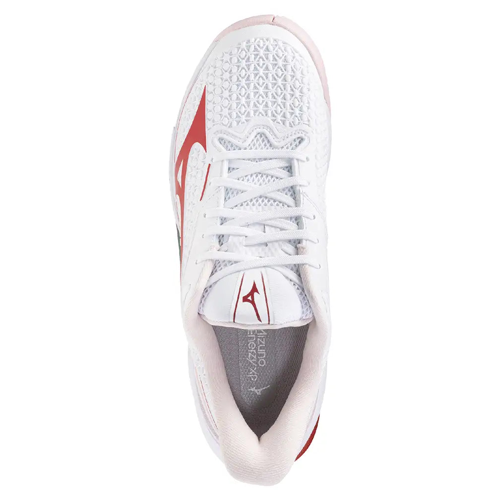 Women's Wave Exceed Tour 7 AC Tennis Shoes White and Fiery Red