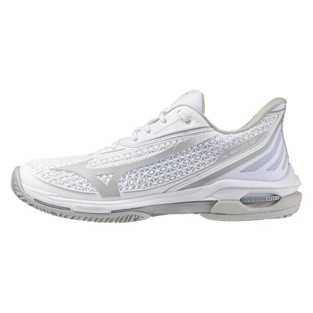 Women's Wave Exceed Tour 7 Clay Court Tennis Shoes White and Harbor Mist-Footwear-Mizuno-White/Harbor Mist-6, [current_file_name-Tennis Express