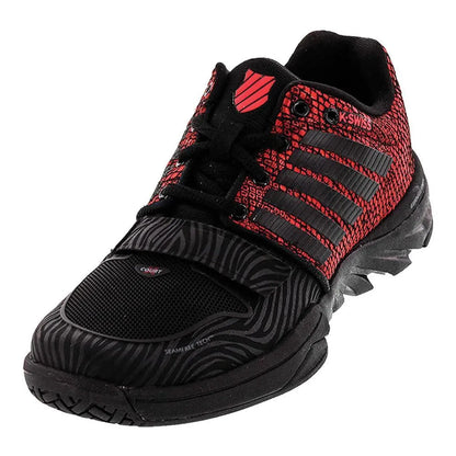 Women's X Court Tennis Shoes Black and Metallic Red-Footwear-K-Swiss-58382-DEFAULT-L-1-[Sku]-Tennis Express
