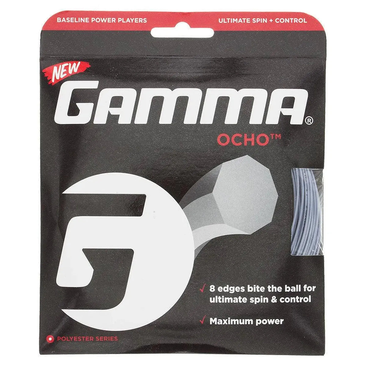 Ocho Tennis String-Strings-Gamma-59039-SILVER-L-3-[Sku]-Tennis Express