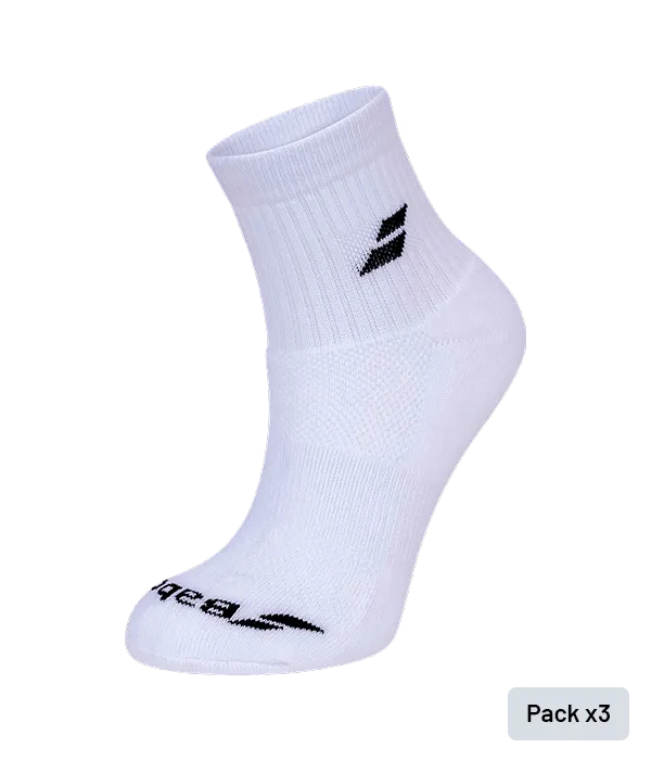 Socks Babolat Quarter White (pack x3)