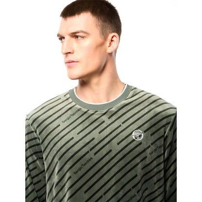 Sergio Tacchini Obliquo Velour Crewneck | Agave Green