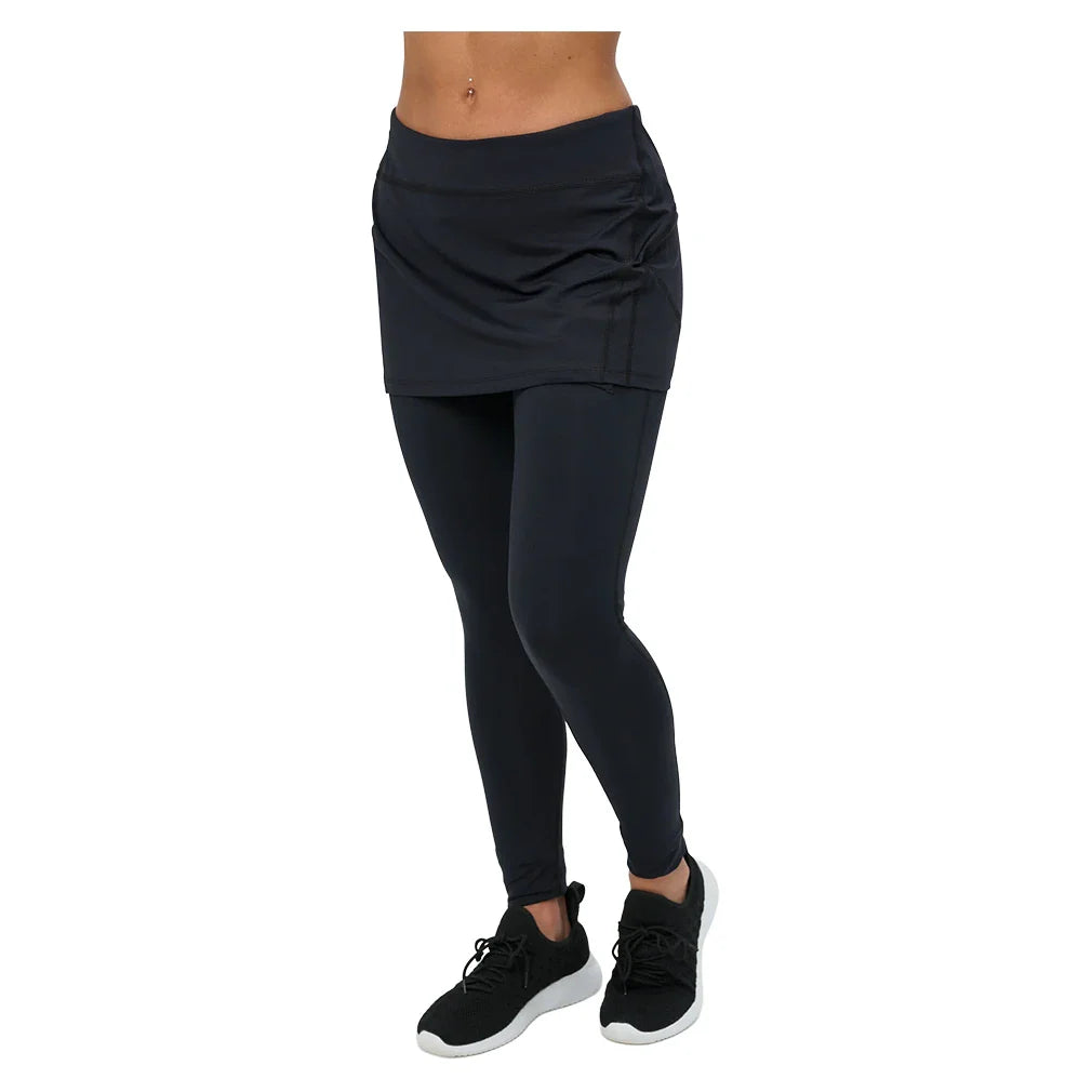 Women's Tennis Skirt Leggings-Apparel-BloqUV-6004-B-Black-Tennis Express