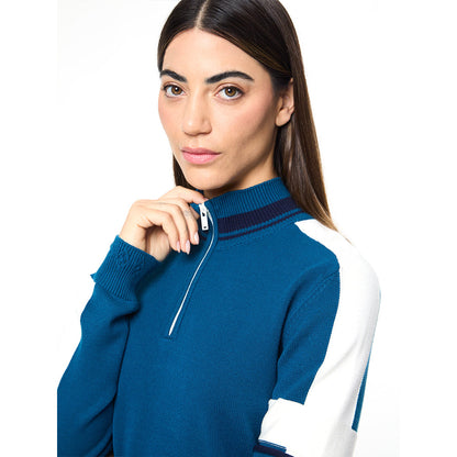 Sergio Tacchini Nota Knit Quarter Zip - Mykonos Blue