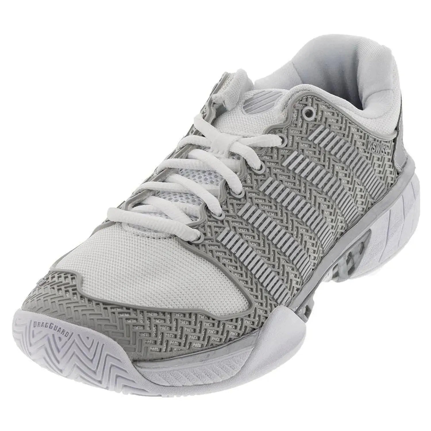 Women's HyperCourt Express Tennis Shoes White and Silver-Footwear-K-Swiss-64846-DEFAULT-L-1-[Sku]-Tennis Express