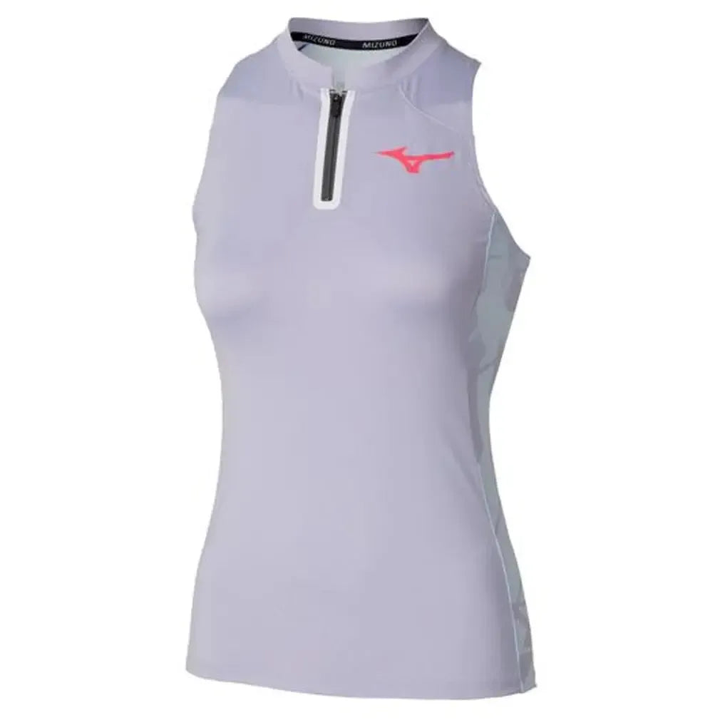Women's Printed Tennis Tank Icelandic Blue-Apparel-Mizuno-650013-IBIBF25-Tennis Express