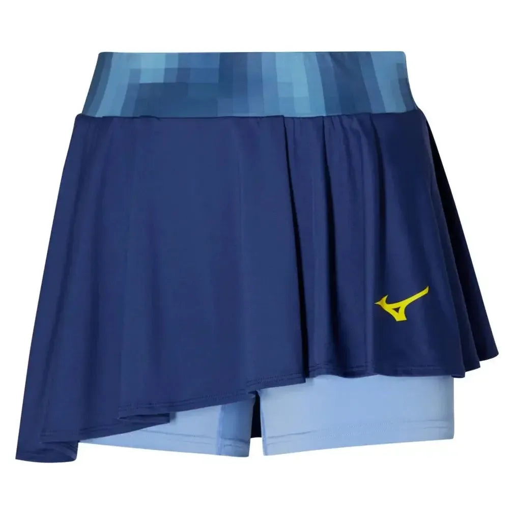 Women's Printed Flying Tennis Skort Bellwether Blue-Apparel-Mizuno-650015-BWBWU25-Tennis Express