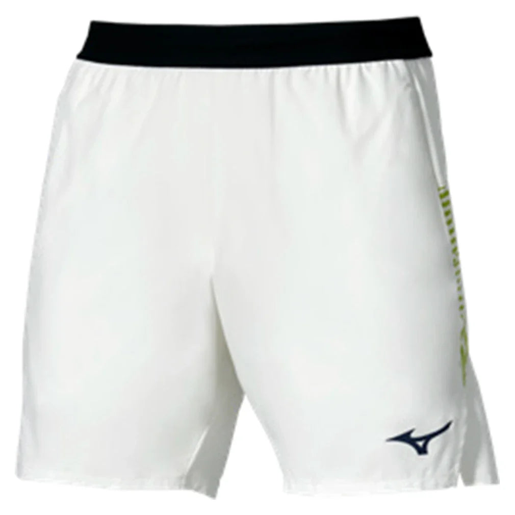 Men's 7 Inch Amplify Tennis Shorts-Apparel-Mizuno-0030 White/Yellow-S, [current_file_name-Tennis Express
