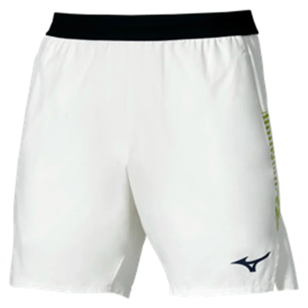 Men's 7 Inch Amplify Tennis Shorts-Apparel-Mizuno-0030 White/Yellow-S, [current_file_name-Tennis Express