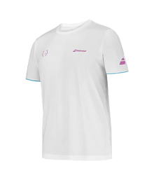 Camiseta Babolat Crew Neck White Logo Rosa 2025 J. Lebrón