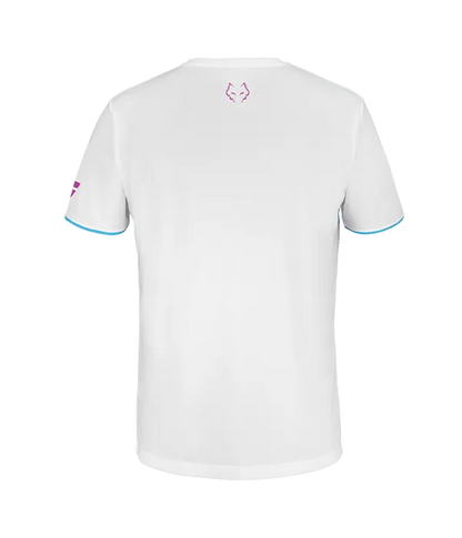Camiseta Babolat Crew Neck White Logo Rosa 2025 J. Lebrón