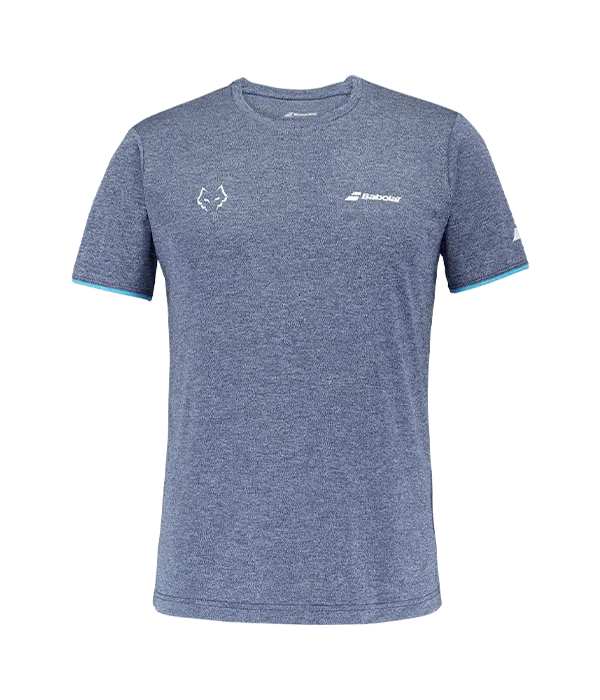Camiseta Babolat Crew Azul Logo White 2025 J. Lebrón