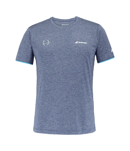 Camiseta Babolat Crew Azul Logo White 2025 J. Lebrón