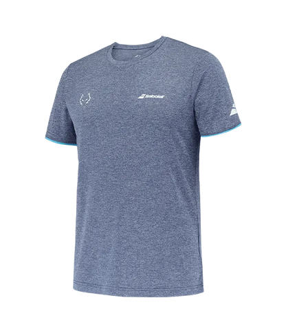 Camiseta Babolat Crew Azul Logo White 2025 J. Lebrón