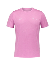 Camiseta Babolat Crew Rosa Logo White 2025 J. Lebrón