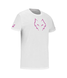 Camiseta Babolat Algodón Blanco/Rosa 2025 J. Lebrón