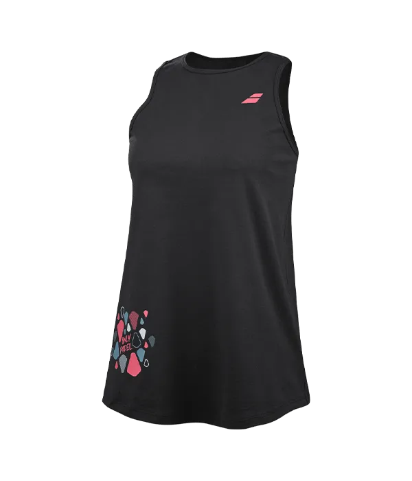 Camiseta Babolat Padel Tank Mujer Negro
