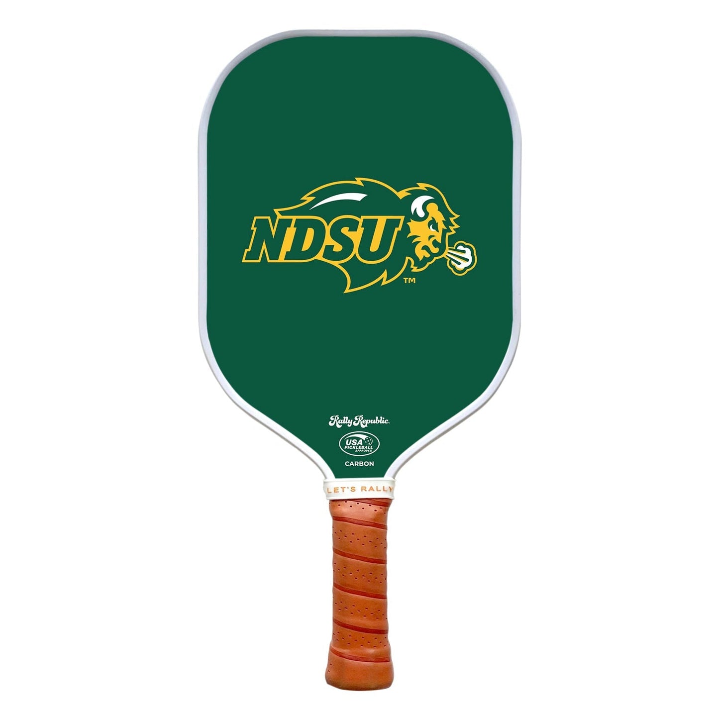 Rally Republic Pickleball North Dakota State Bison Green Primary Mark Pickleball Paddle