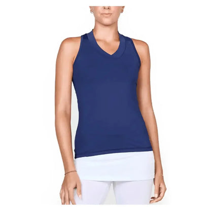 Women's UV Racerback Tennis Tank-Apparel-Sofibella-7001-B-Navy-Tennis Express