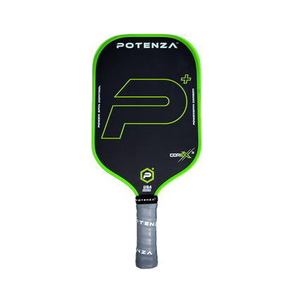 Potenza Pickleball P+ PowerSpin Carbon COREx3 Pickleball Paddle | Neon Green | Elongated Face