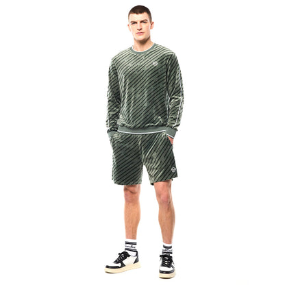 Sergio Tacchini Obliquo Velour Crewneck | Agave Green