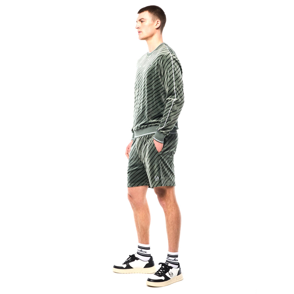 Sergio Tacchini Obliquo Velour Crewneck | Agave Green