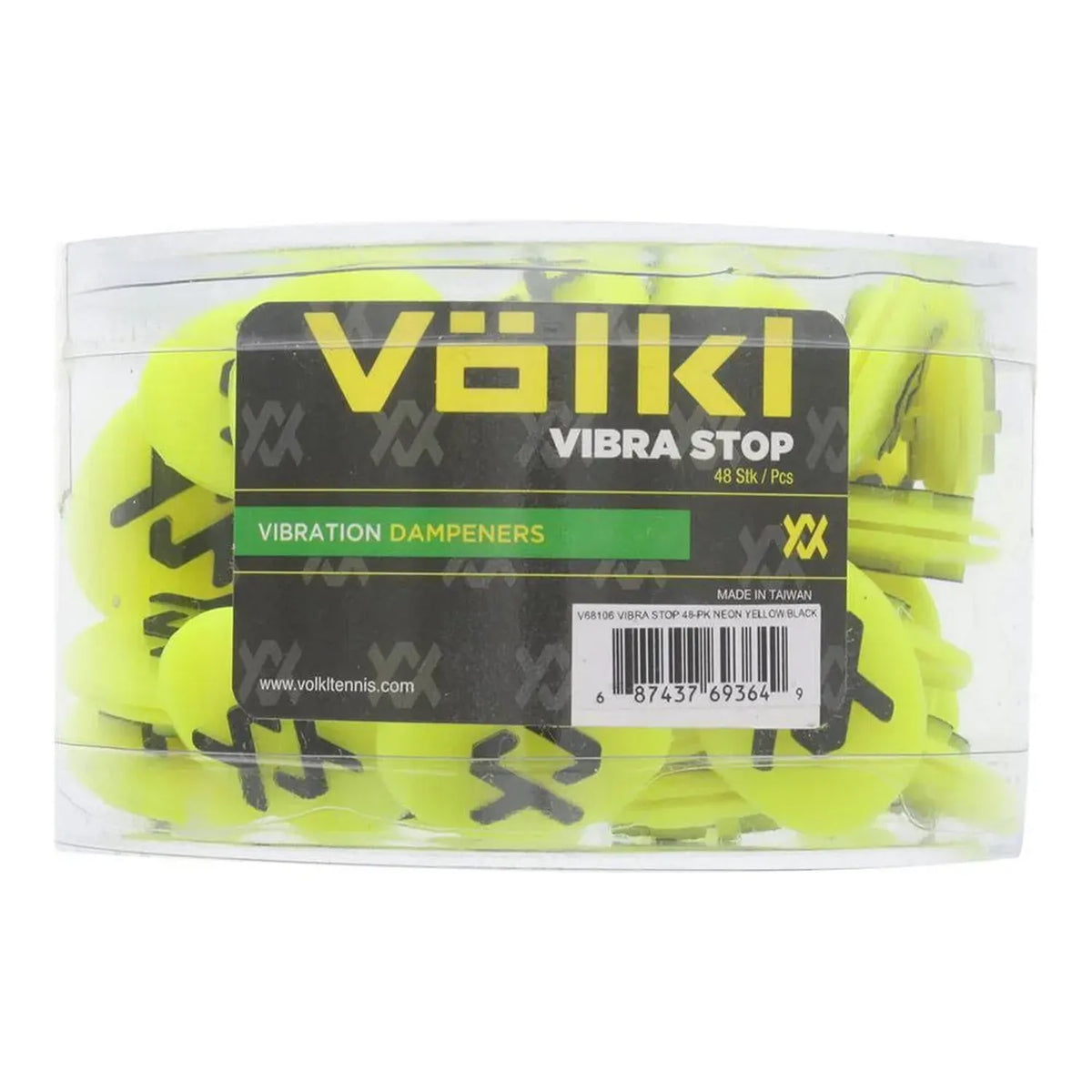 Vibrastops Tennis Dampeners 48 Piece Neon Yellow and Black-Accessories-Volkl-81065-DEFAULT-L-Tennis Express