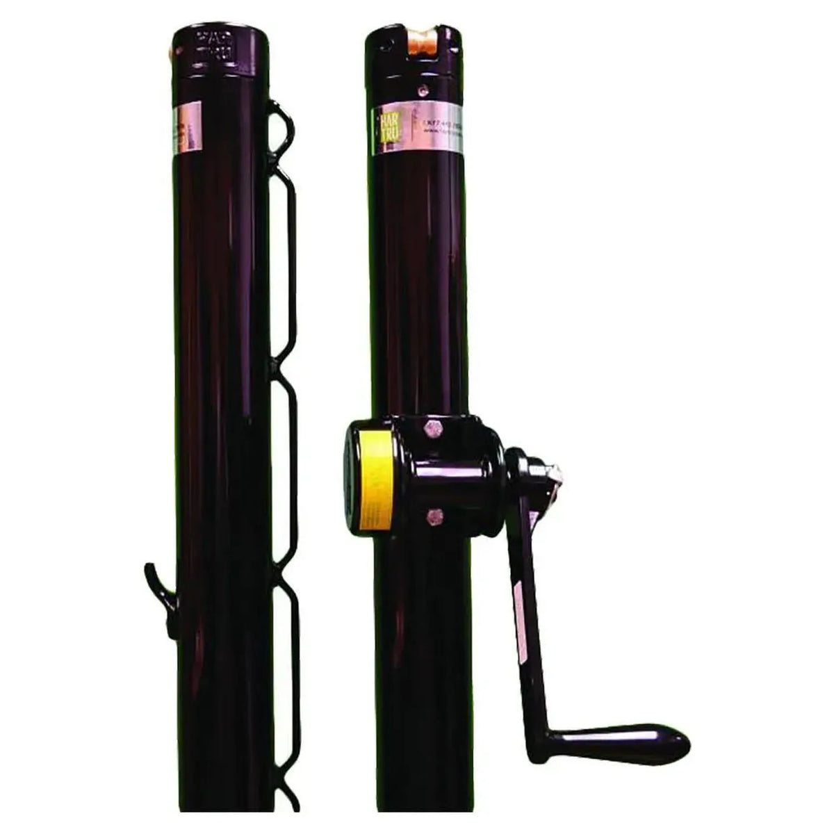 Advantage External Wind Round Net Post-Court Equipment-Har Tru-83727-BLACK-L-Tennis Express