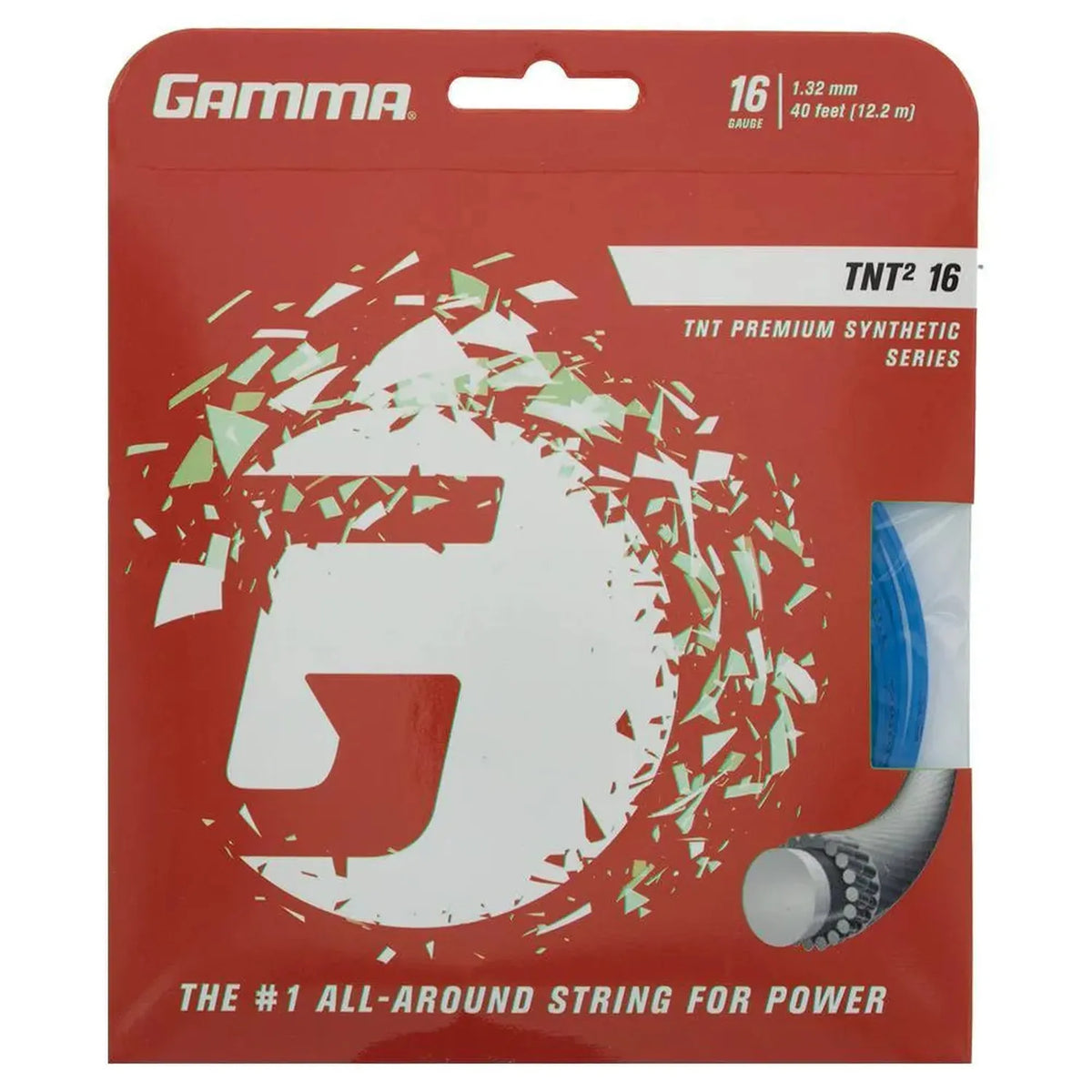 TNT2 16G Tennis String-Strings-Gamma-84024-BLUE-L-Tennis Express