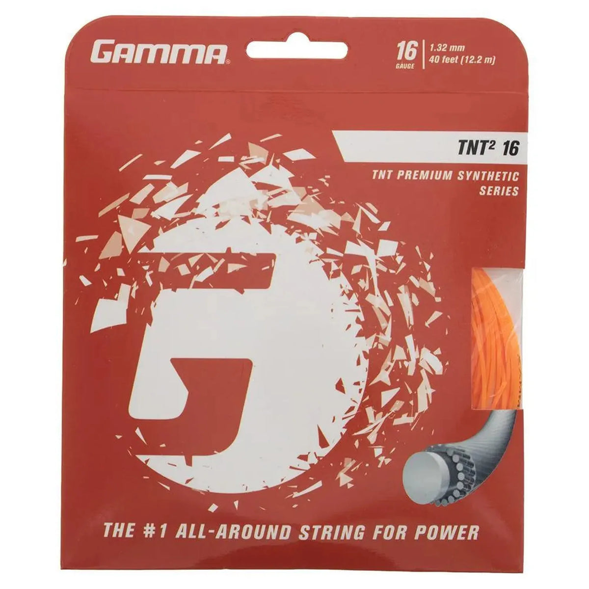 TNT2 16G Tennis String-Strings-Gamma-84024-ORANGE-L-Tennis Express