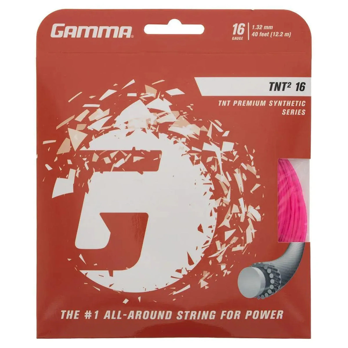 TNT2 16G Tennis String-Strings-Gamma-84024-PINK-L-Tennis Express